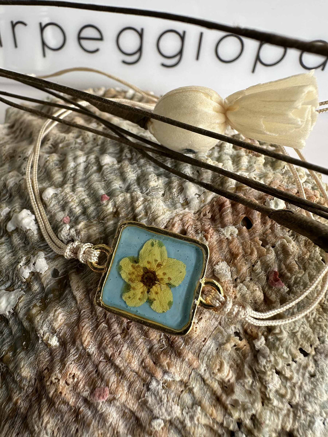 Bracelet de fleur Jaune - Bleu