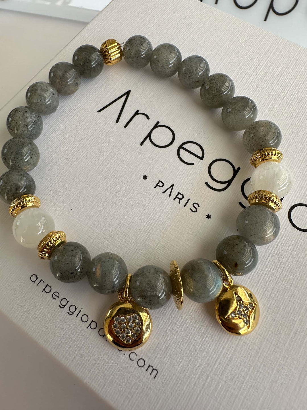 Bracelet en Labradorite & Sélénite Cœur