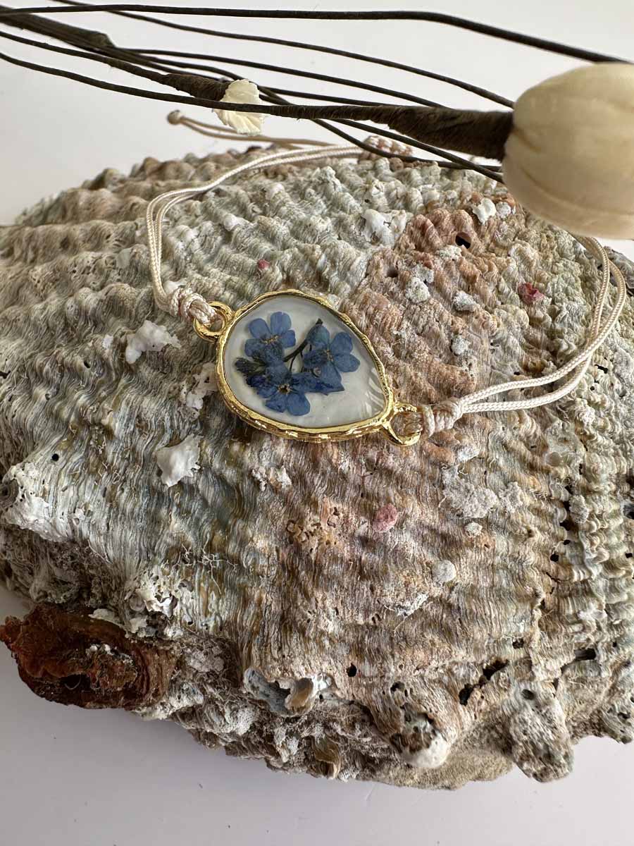 Bracelet de fleur Blue - Blanc