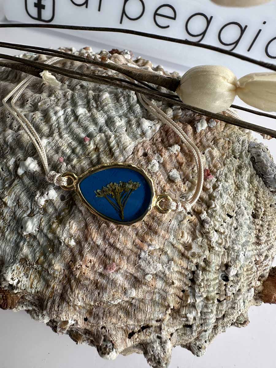 Bracelet de fleur Jaune Bleu Clair