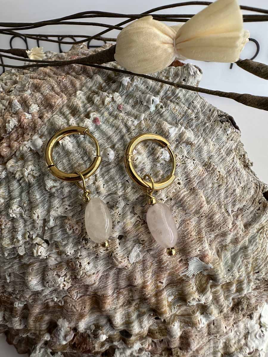 Boucles d'oreilles Quartz Ovale
