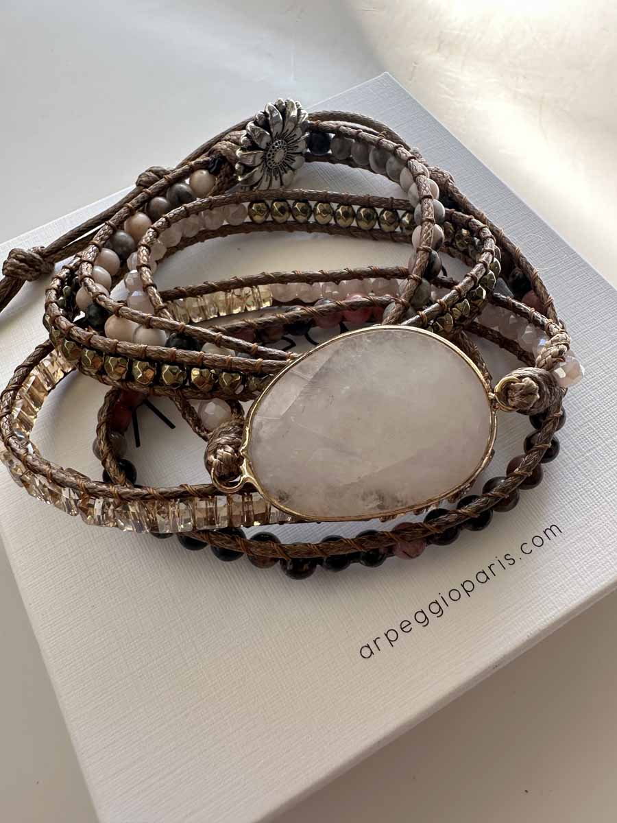 Bracelet Enroulé - Quartz Rose