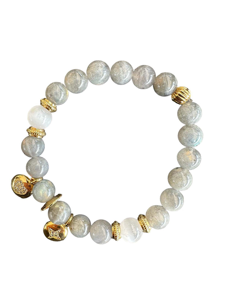 Bracelet en Labradorite & Sélénite Cœur